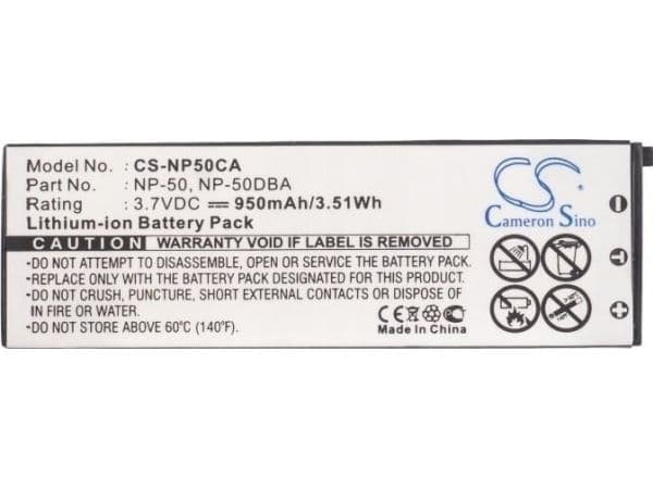 Cameron Sino batteri NP-50 / NP-50DBA til Casio / CS-NP50CA