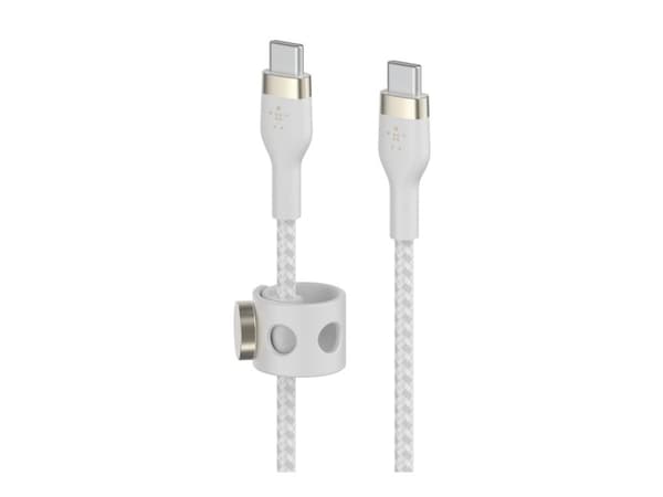 Belkin BOOST?CHARGE PRO Flex, 2 m, USB C, USB C, USB 2.0, Valkoinen