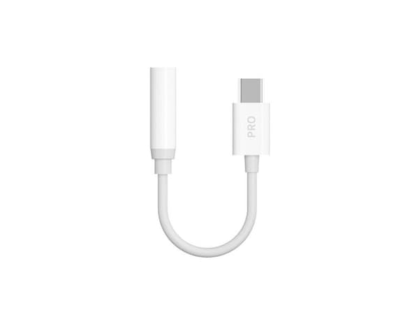 Dudao L16C Pro USB-C til 3,5 mm minijack-lydadapter - hvit