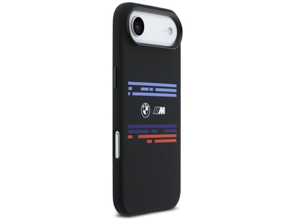 BMW M Silicon Horizontal Line MagSafe -kotelo Apple iPhone Airille, musta