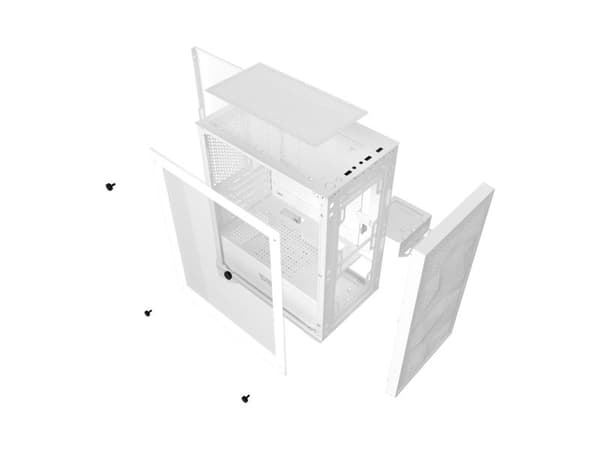Darkflash M305 mesh-datorchassi utan fläktar (vit)