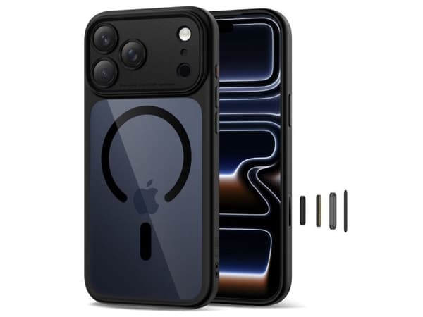 Tech-Protect Magpeak Magsafe CC Case for iPhone 17 Pro Max - Clear Black
