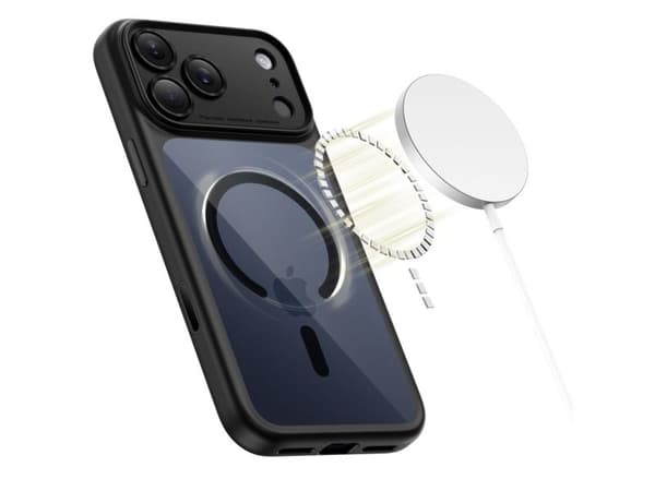 Tech-Protect Magpeak Magsafe CC Case for iPhone 17 Pro Max - Clear Black
