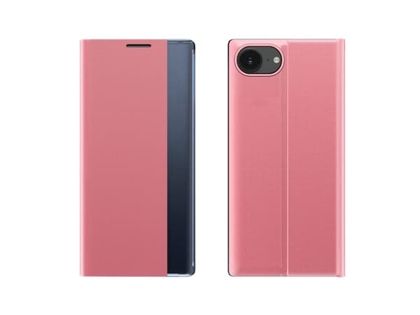 Nytt Sleep Case iPhone 16e Flip-deksel med stativ – Rosa