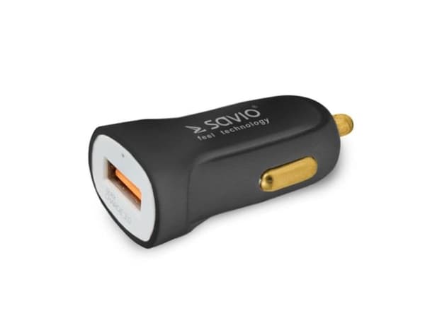 SAVIO SA-05/B - Bilstrømadapter - 3 A - QC 3.0 (USB) - svart