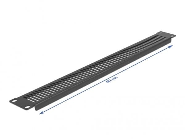 Delock - Rackpanel (vertikal) - med ventilationsöppningar - svart - 1U - 19"
