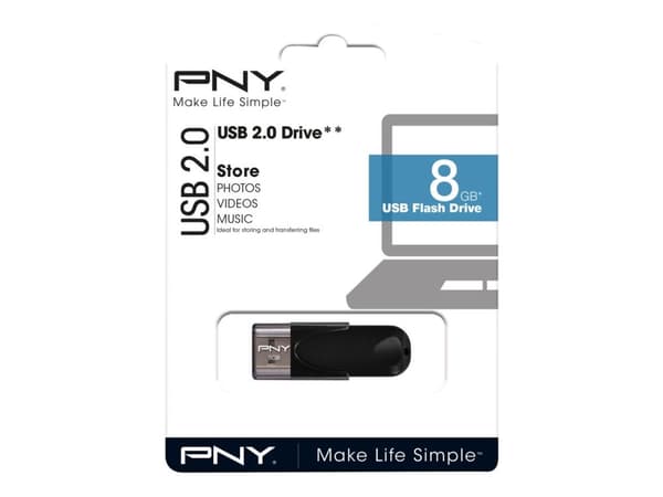 PNY Attaché 4 - USB-flashstasjon - 8 GB - USB 2.0