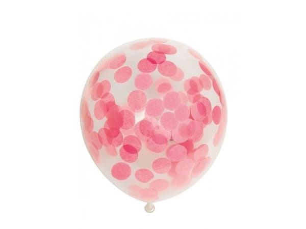 Balloner, lyserød konfetti