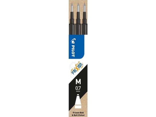 Refill Pilot Frixion Medium 0.7 mm sort (3 stk.)