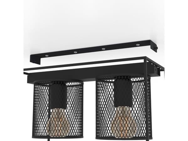 EGLO Catterick taklampa 2L E27 svart