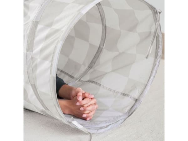 3 Sprouts lektunnel, schackrutor beige