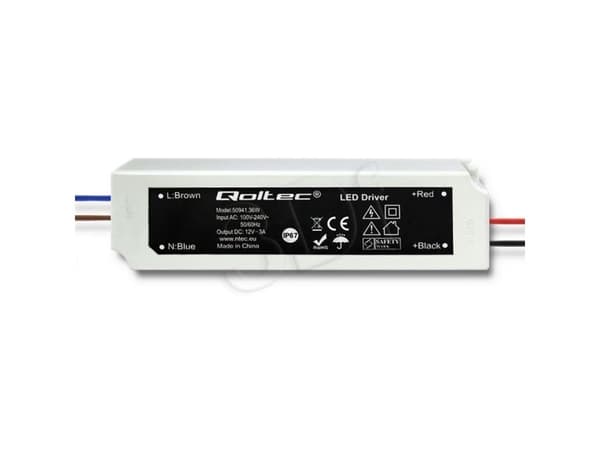 Qoltec - LED-ohjain - 36 Watt - 3 A