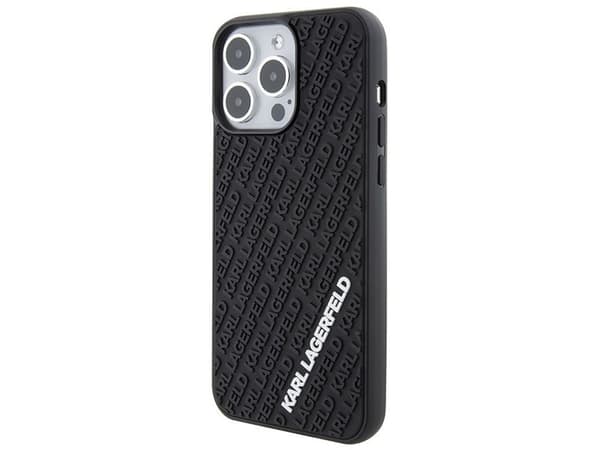 Karl Lagerfeld 3D-gummikåpa med Multi Logo till iPhone 15 Pro Max - sort
