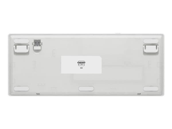 CHERRY XTRFY K33 Compact Wireless, Trådlös, USB + RF Wireless + Bluetooth, Mem-chanical key switch, AZERTY, RGB LED, Vit