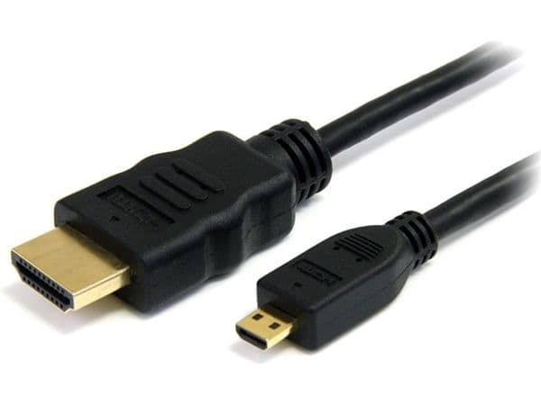 MediaRange 1m, HDMI A - HDMI D, 1 m, HDMI Typ A (standard), HDMI Typ D (micro), Svart