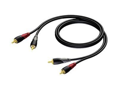 PROCAB CLA800/5, 2 x RCA, Uros, 2 x RCA, Uros, 5 m, Musta, Harmaa, Punainen