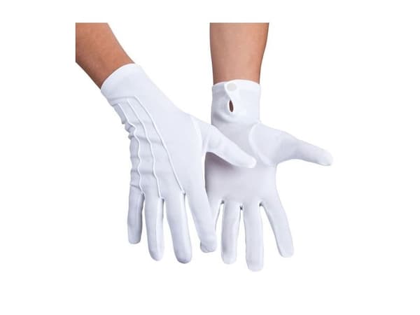 Hvide korte handsker XL