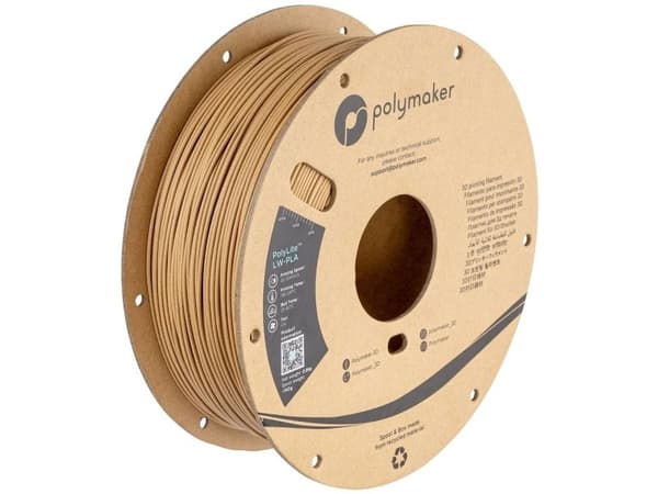 Polymaker PolyLite LW-PLA - 0,8 kg - 1,75 mm - Wood Brown
