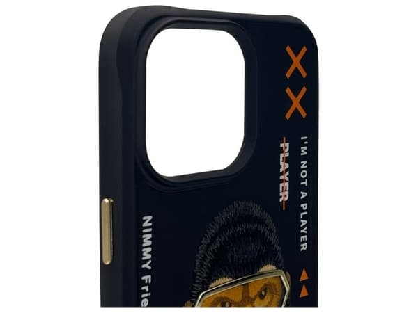 Nimmy Cool&Cute 2.0 ape-etui til iPhone 15 Pro - svart
