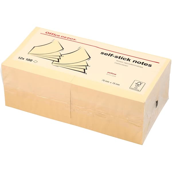 Q-line Notes Stick'N gul 76x76 mm - (12 st./förpackning)