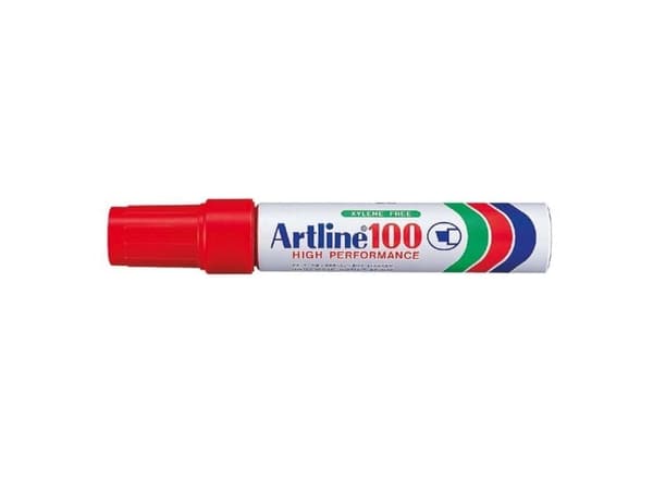 Marker Artline 100 permanent röd 7,5–12 mm – (6 st.)