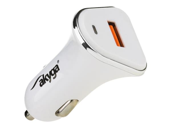 Akyga AK-CH-07 - Bilstrømadapter - 15 watt - 3 A - QC 3.0 (USB) - hvit