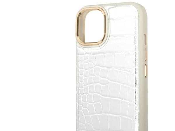 Guess GUHCP14MHGCRHS iPhone 14 Plus 6.7" silver/silver hardcase Croco Collection