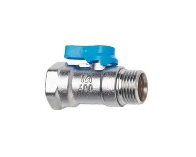 TA400 1/2" kulventil muff/nippel med blått vred