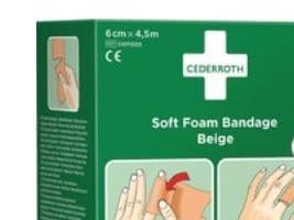 Bandage, Cederroth Soft Foam, beige, 6 cm x 4,5 m