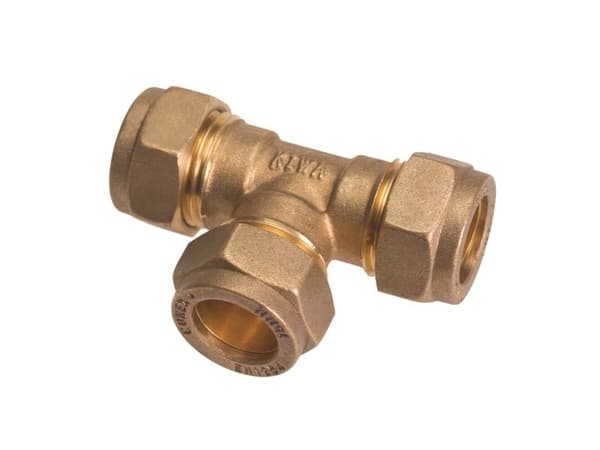 Conex 12mm kompression tee godkendt til pex og kobber