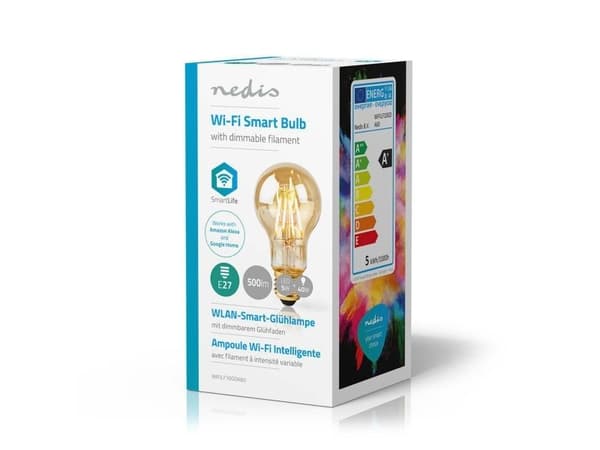 Nedis WIFILF10GDA60, 5 W, E27, 500 lm, 20000 timer, Varm hvit