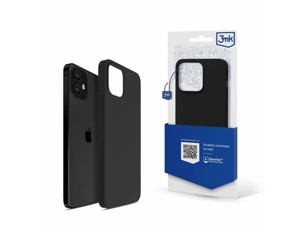 3MK Silicone Case, iPhone 12 mini, Musta