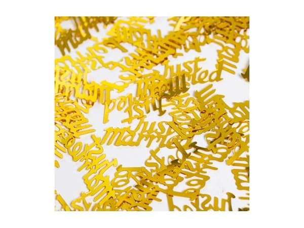 Guld Just Married konfetti