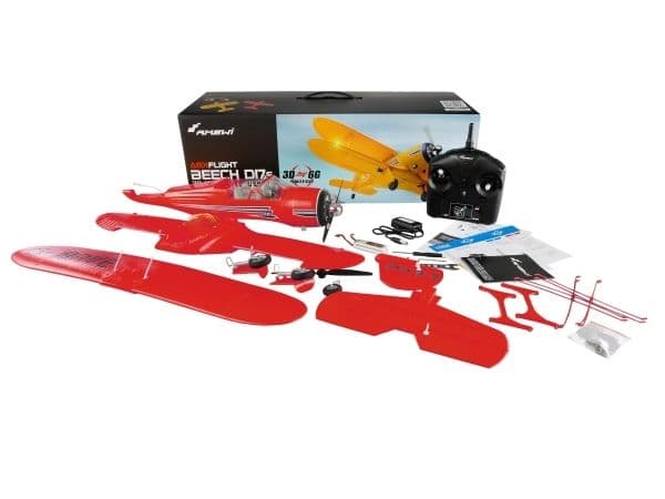 Amewi AMXFlight Beech D17s Biplan 3D/6G RTF rød / Gyro