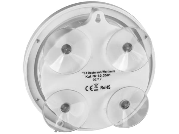 TFA-Dostmann 60.3501, Vägg, Rund, Vit, Plast, Glas, AA