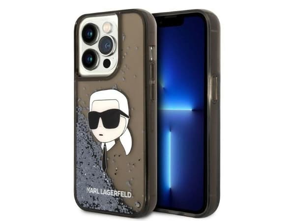 Karl Lagerfeld Glitter Karl’s hode- etui til iPhone 14 Pro Max - svart