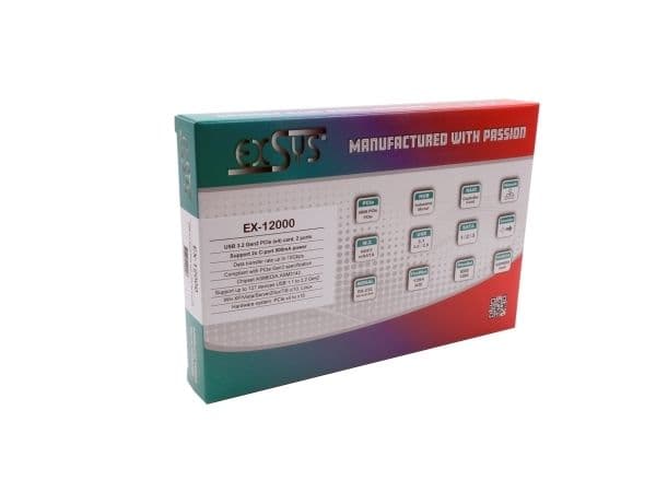 EXSYS EX-12000, PCIe, USB 3.2 Gen 2 (3.1 Gen 2)