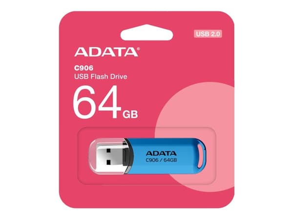 ADATA Classic Series C906 - USB flash-enhet - 64 GB - USB 2.0 - blå