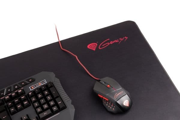 GENESIS Carbon 500 MAXI, Sort, Monokromatisk, Stoff, Gummi, Antiskliunderlag, Musematte til gaming
