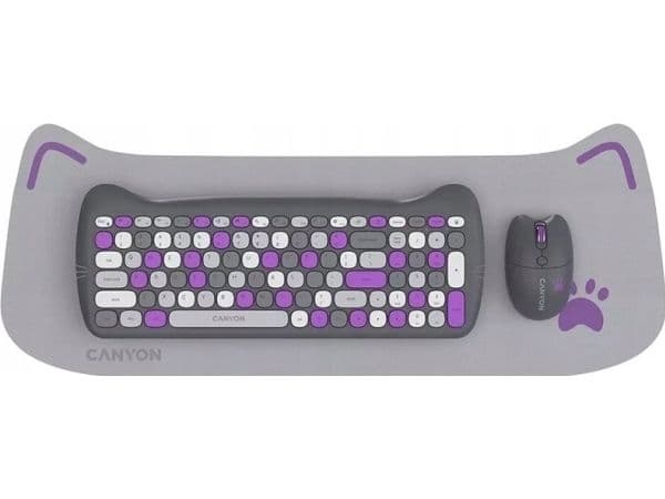 CANYON HSET-W6 tastatur- og museh sett med musematte grå