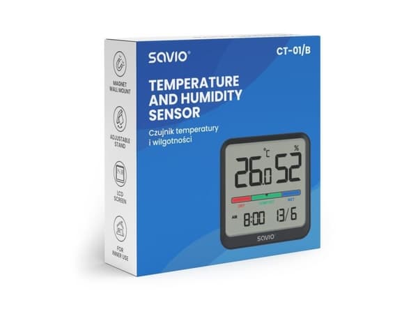 Savio CT-01/B, Innendørs, Temperatursensor, Frittstående