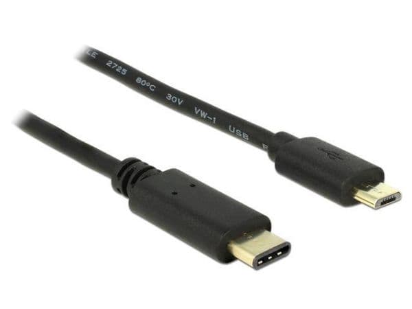 Delock - USB-kaapeli - USB-C (han) til Micro-USB Type B (han) - USB 2.0 - 3 A - 2 m - lajiteltu