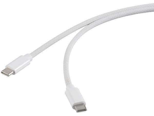 Renkforce RF-6437918, 1 m, USB C, USB C, USB 2.0, 0,48 Gbit/s, Vit