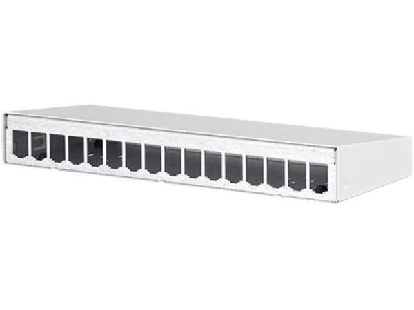 BTR E-DAT modul - Ytmonteringsbox för nätverk - väggmontering - CAT 6a - kritvit, RAL 9010 - 16 portar