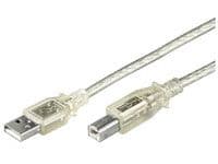 Microconnect USBAB5T, 5 m, USB A, USB B, USB 2.0, Läpinäkyvä