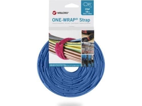 VELCRO One Wrap strap 20 mm x 330 mm, 100 st, blå