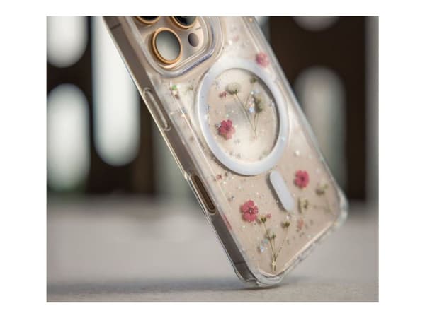 Fast baksidesfodralFIXEDMagBloom med MagSafe-stöd för Apple iPhone 17 Pro Max, Blush Plum