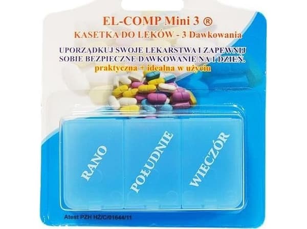 El-Comp kasse for daglige legemiddeldoser KD3-A 1 stk.