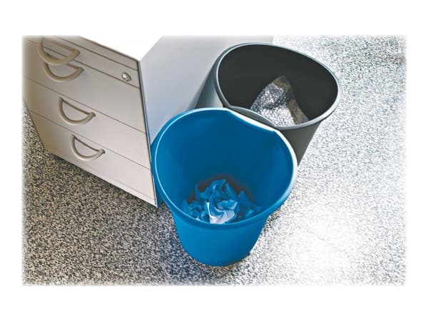 Papirkurv Esselte Basko 18 ltr. sort - (12 stk.)