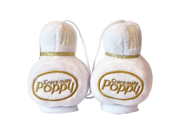 Poppy Plush vit 8x7 cm, 2 st